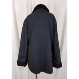 Alpine Studio Reversible Vegan Black Faux Fur Leather Car Coat Jacket Womens L