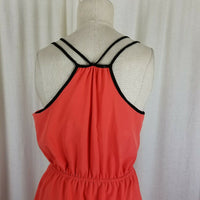 Pearl Cutout Strappy Blouson Summer Twirl Dress Womens M J6763 USA Tangerine
