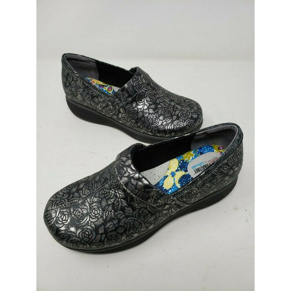 SoftWalk Grey's Anatomy Meredith Black Metallic Leather Clogs Shoes Womens 6.5 M