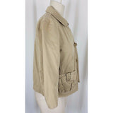 J.Crew Chino Cropped Twill Khaki Safari Jacket Womens 4 Asymmetrical Button Up