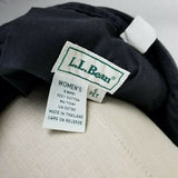 LL Bean Petites Moleskin Brushed Cotton Black Demi Skirt Womens 6P Vintage NOS