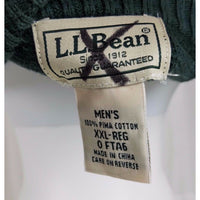 LL Bean 100% Pima Cotton VNeck Pullover Green Sweater Mens XXL 2XL Winter Weight