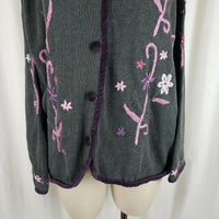 Mix Nouveau Knit Long Cardigan Sweater Coat Womens 20W Plus Coatigan Velvet Trim