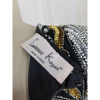 Vintage Designer LAURENCE KAZAR Glam Club Sequins Beaded Silk Formal Dress L
