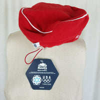NEW 2006 Roots USA Torino Olympics Beret Hat Red Fleece Adjustable L/XL NWT