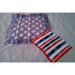 Lot of 2 Vintage Glentex Satin Acetate scarves Handkerchiefs Scarf Japan Mod