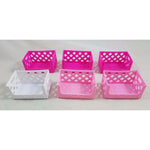 LOT of 6 Shopkins Empty Storage Milk Crates Party Favors Pink White