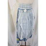 Vintage Gingham Girl Plaid Reversible APRON Mid Century Textile Cotton Ric Rac