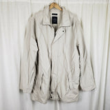 Nautica Cotton Quilted Fleece Lined Bomber Parka Jacket Mens XXL Zip Up Ivory