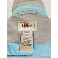 LL Bean Sunwashed Gray Canvas Zip Up Short Barn Coat Denim Jean Jacket Womens L