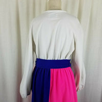 Gossard Artemis Velour Maxi Zip Up Robe Housedress Womens 16 70s Colorblock MCM