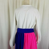 Gossard Artemis Velour Maxi Zip Up Robe Housedress Womens 16 70s Colorblock MCM