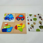 Wooden Toddler Puzzles Educational Learning Toys Boys Girls 4 Pack Montessori