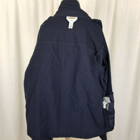 Talbots Stretch Button Up Heavyweight Shirt Lightweight Jacket Womens 8 Navy