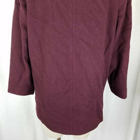 JG Hook Double Breasted Winter Wool Military Short Peacoat Coat Womens 2P Maroon