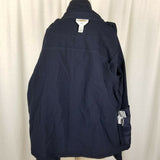 Talbots Stretch Button Up Heavyweight Shirt Lightweight Jacket Womens 8 Navy