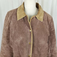Bushwacker Quilted Pig Suede Leather Equestrian Riding Bard Barn Coat Womens L