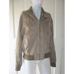 Hardy Amies London Leather Cafe Clicker Bomber Jacket Mens L Vintage Knit Trim