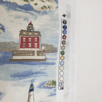 Waverly Vintage Coastal Watch Lighthouse Fabric 100% Cotton Material Nautical 2+