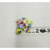 Vintage Artone Bone China Violets Flowers Pin Brooch Made in England 1.25”