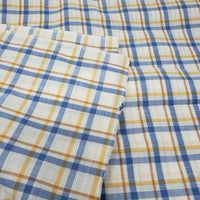 Vintage Carnatex Casualaire Blue Plaid Fabric Cotton 7 yards Carna Mills Inc.