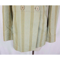 Tyler Boe Double Breasted Pinstripe Military Peacoat Jacket Blazer Coat Womens 8