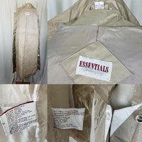 Essentials Worthington Sheen Cinch Cape Top Rain Trench Coat Womens 12 80s Tan