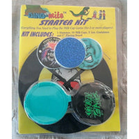 Dino-Mite Milk Caps Pogs Starter Kit Game Slammer 2 Containers 5" Playing Board