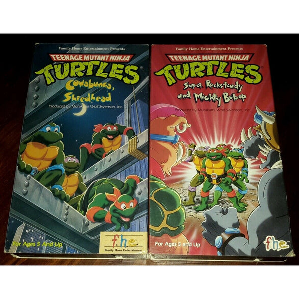 Lot TMNT Teenage Mutant Ninja Turtles Cowabunga Shredhead Super Rocksteady VHS