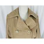 Gap Corduroy Double Breasted Trench Style Short Peacoat Jacket Womens S Camel
