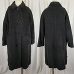 Vintage Mid Century Union Made Wool Peacoat Insulated Faux Fur Lined Womens L XL