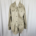 Travelsmith Khaki Cargo Jacket Canvas Safari Field Womens L Conversion Anorak