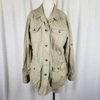Travelsmith Khaki Cargo Jacket Canvas Safari Field Womens L Conversion Anorak
