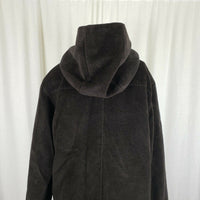Jones New York Hooded Wool Midi Peacoat Coat Womens 6 Chocolate Brown G-III Long