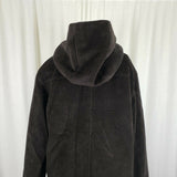 Jones New York Hooded Wool Midi Peacoat Coat Womens 6 Chocolate Brown G-III Long