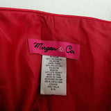 Morgan & Co. Gathered Maxi Satin Beaded Floral Formal Dress Womens 10 Vintage