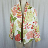 Painted Pony Woven Tapestry Bright Floral Blazer Jacket Womens M Uniquely USA