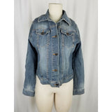 Riders Copper Collection Factory Distressed Jean Denim Trucker Jacket Womens M