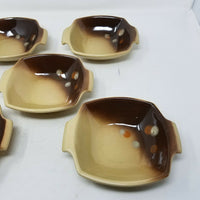 Astral Pattern Philippe Lambert De Beauce Canada Pottery China Square Bowls 70s