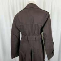 Gap Canvas Belted Tie Sash Midi Trench Coat Peacoat Womens L Chocolate Brown