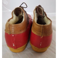 Vintage Sherpa Shearling Fleece Lined Red Rubber Duck Low Shoe Boots Womens 8