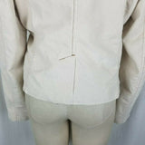 Gap Stretch Corduroy Blazer Look Jean Style Jacket Womens 8 Cropped Tan Ivory