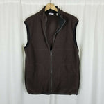 Izod Fleece Vest Full Zip Up Lightweight Mens M Choc Brown Outdoor Adventure