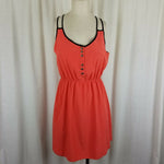 Pearl Cutout Strappy Blouson Summer Twirl Dress Womens M J6763 USA Tangerine