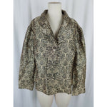 Vintage Miss Hong Asian Brocade Silk Embroidered Floral Jacket Womens L Black