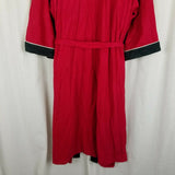 Harcourt Red & Black Velour Wrap Bath Robe Mens One Size OS Striped USA Smoking