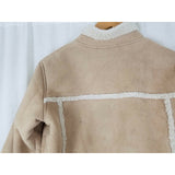 LL Bean Kids Vegan Faux Shearling Sherpa Faux Fur Jacket Girls L 14 16 Patchwork