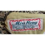 Vintage Miss Hong Asian Brocade Silk Embroidered Floral Jacket Womens L Black