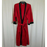 Harcourt Red & Black Velour Wrap Bath Robe Mens One Size OS Striped USA Smoking