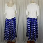 The Avenue Ribbed Knit Top Polka Dot Skirt Cotton Dress Womens 14 16 Vintage 80s